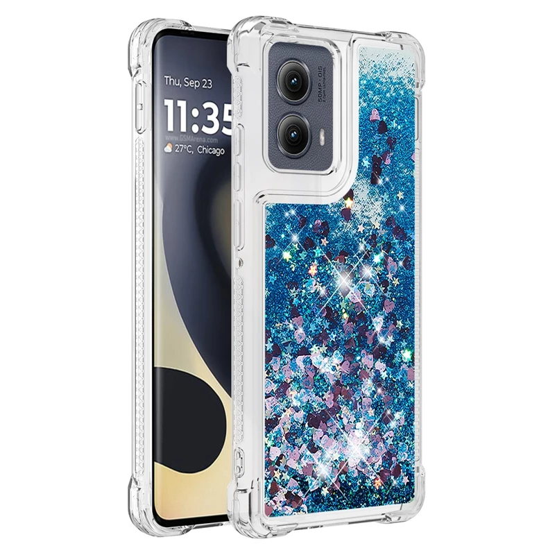 Edge 5G 2024 Case on For Fundas Motorola Edge 2024 Cover Bling Glitter Dynamic Liquid Case For Moto Edge2024 5G Phone Cases Etui