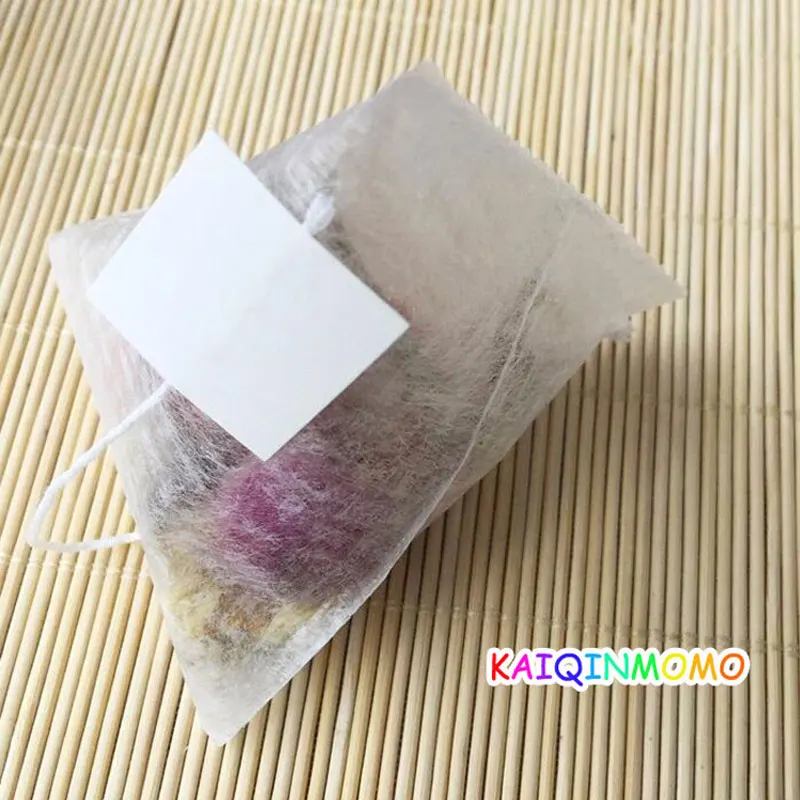 100pcs/lot Corn Fiber Tea bags Pyramid Shape Heat Sealing Filter Teabags PLA Biodegraded