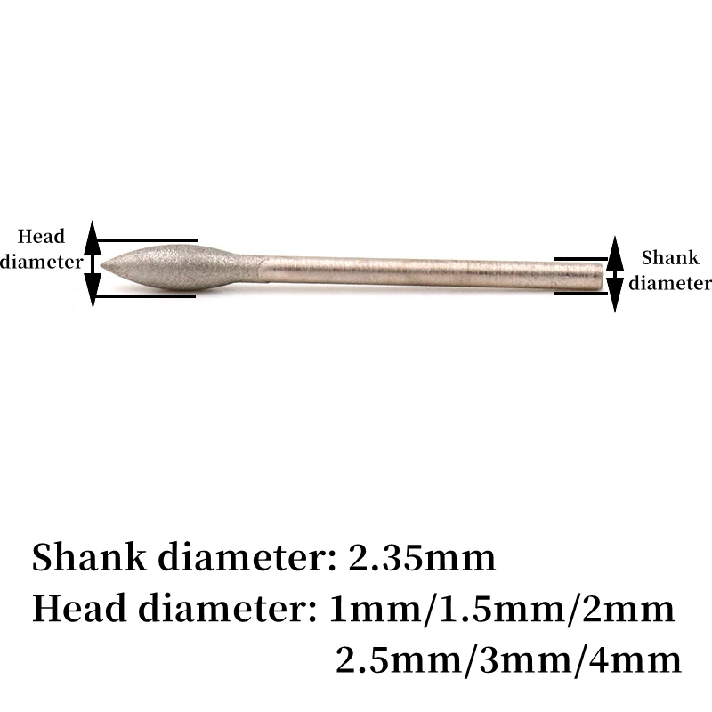 2.35mm Shank Grinding Head Polishing J Needle Bits Burrs Metal Stone Jade Engraving Carving Tools For Dremel
