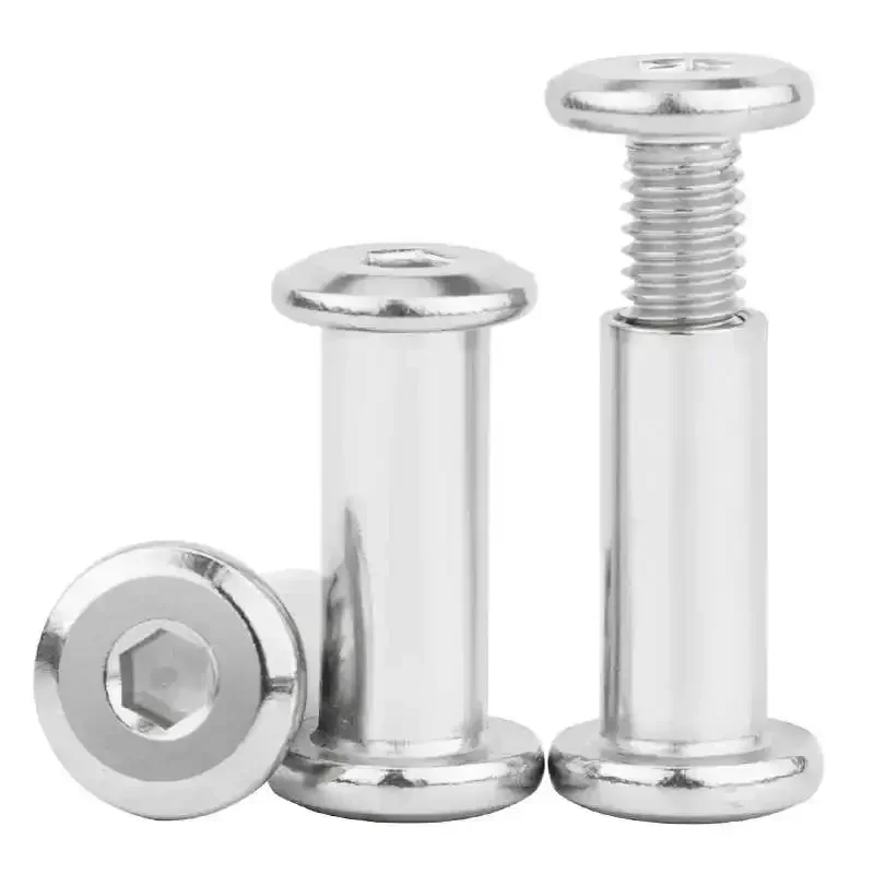 304 Stainless Steel Furniture Splint Nut Set M2 M3 M4 M5 M6 M8 M10 Hexagon Socket Rivet Connector Insert Joint Sleeve Cap Nut