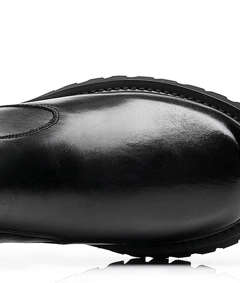 2025 Winter Männer Chelsea Gummi Stiefel Unsichtbare Ferse Männer Angehoben Stiefel Männer Leder Plattform Stiefel Höhe Zunehmende – Detail 4