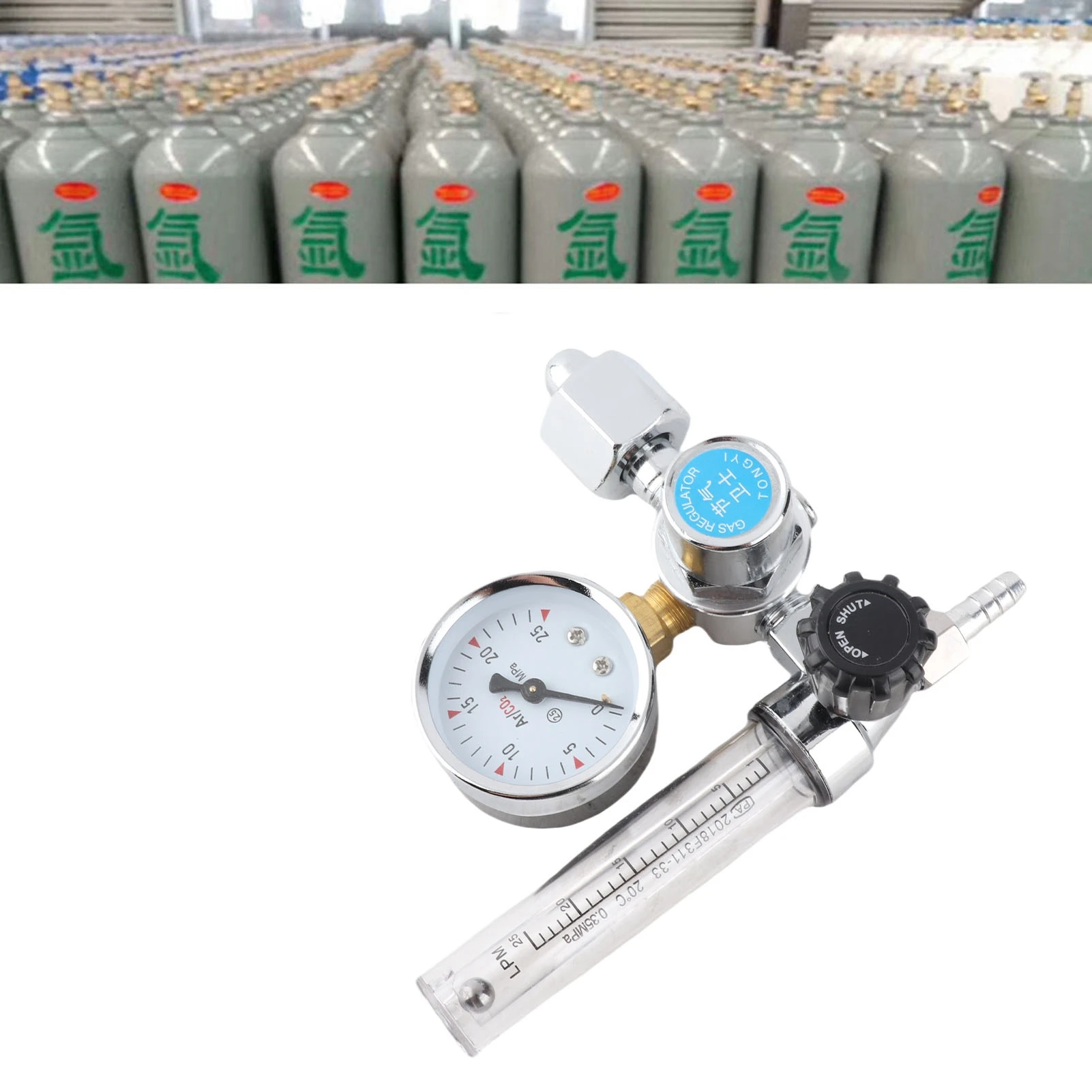 Argon CO2 Mig Tig Flow Meter Regulator Pressure Gauge Welder Parts Argon CO2 Flow Meter Regulator Welding Regulator Replacement