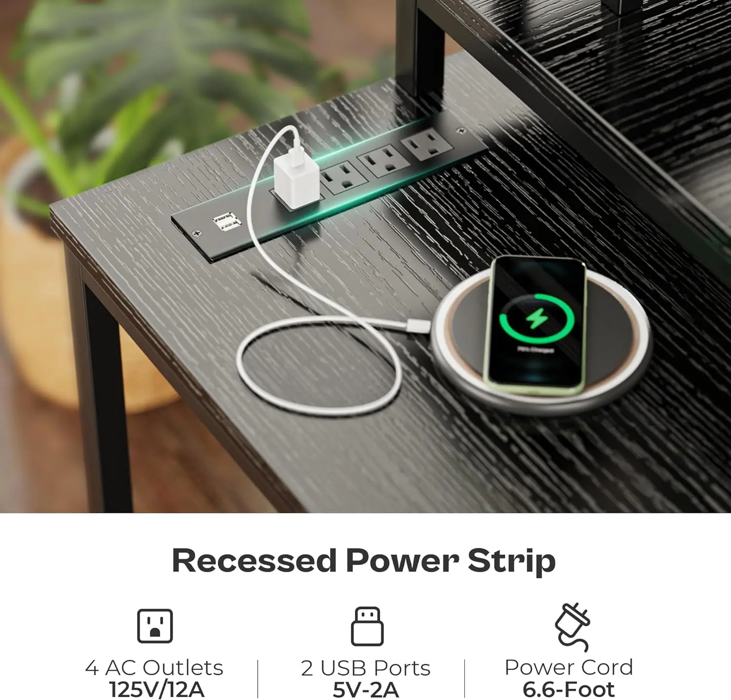 Reversible L Shaped Computer Desk with Drawers, Gaming Desk with LED Lights and Power Outlets,