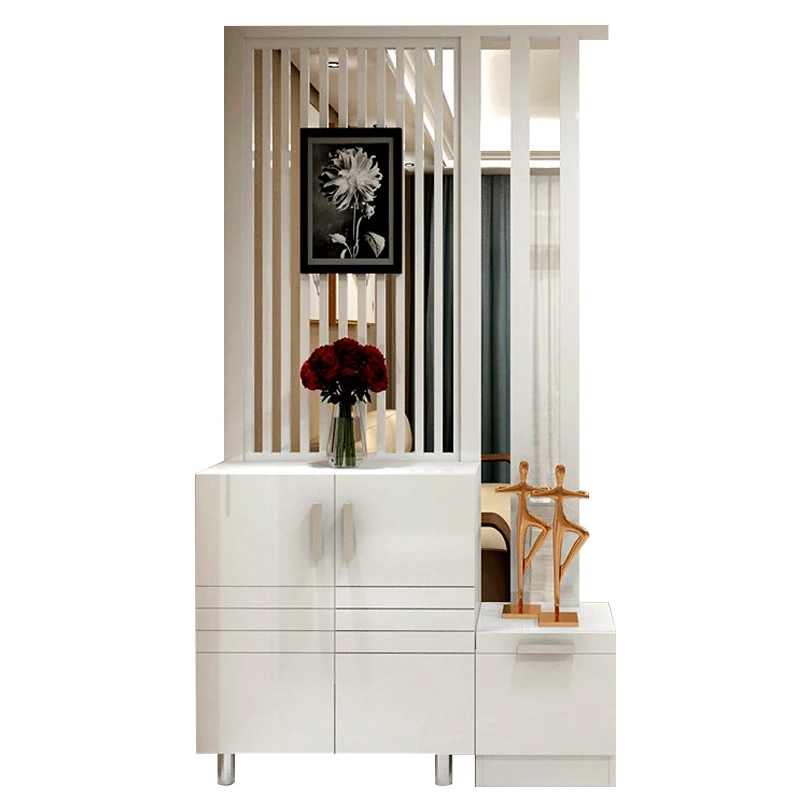 White hall cabinet partition cabinet simple modern porch shoe cabinet screen hollowed out