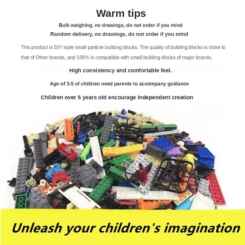 1500g DIY MOC Random Assembly Building Blocks Bulk Basic Parts Classic Model Bricks Creative City Sets Kid Educational Toys Gift