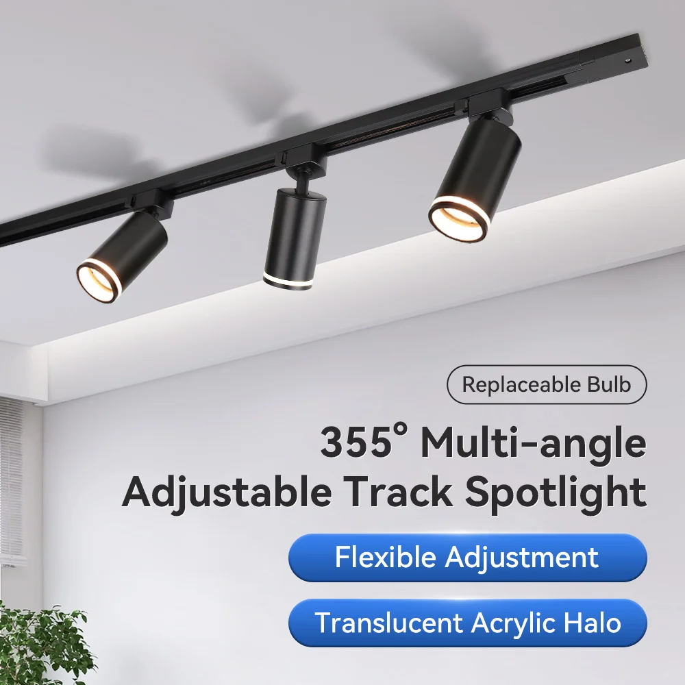 GU10 Track Light Led Spotlight for Living Room Kitchen Clothing Store Spot Rail Lamp  Indoor Decor Ceiling Lighting Full Sets