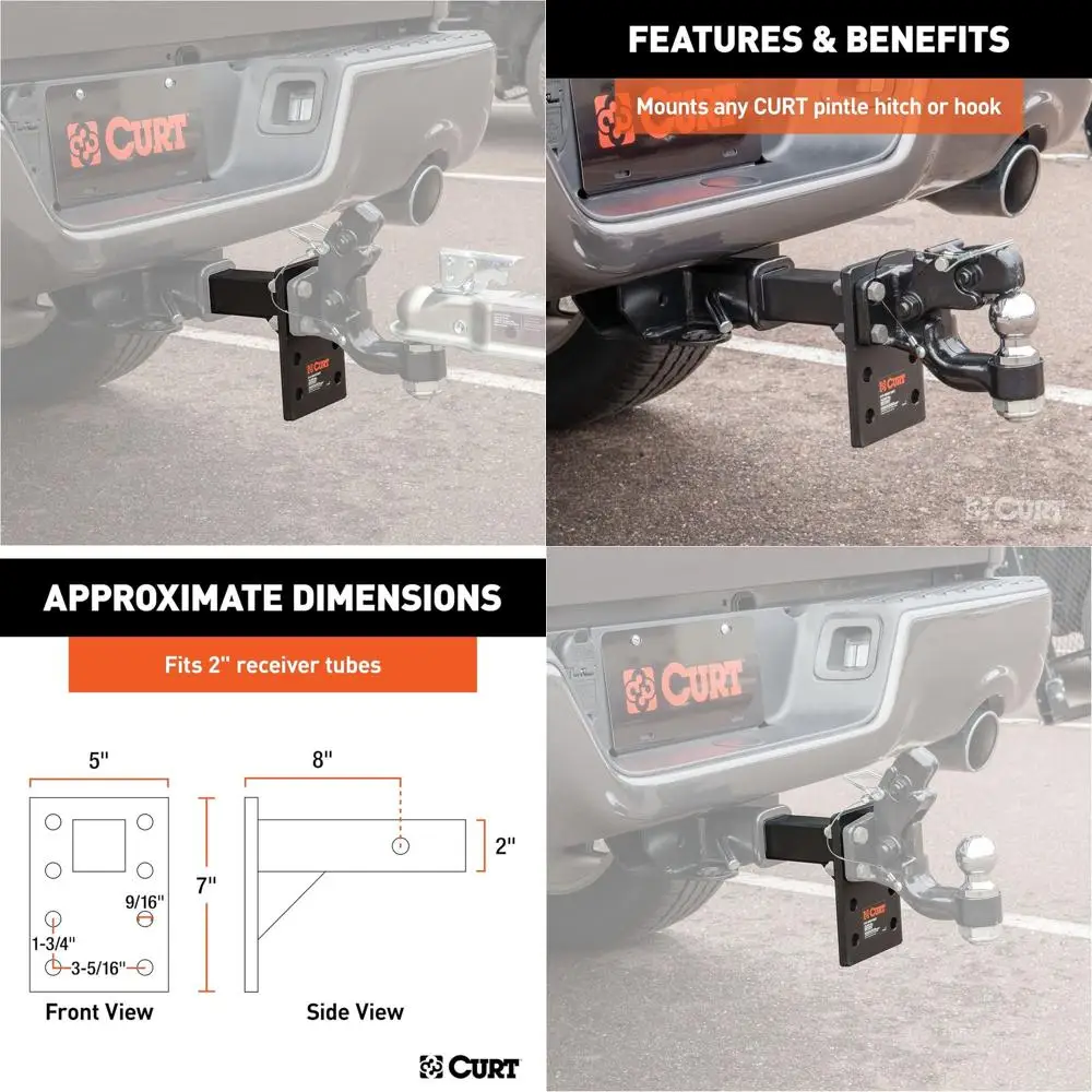 

48325 Регулируемое крепление для 2-дюймового приемника, 15 000 фунтов, падение 6-1/2 дюйма, длина 8 дюймов