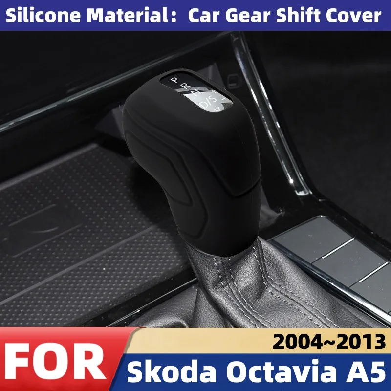For Skoda Octavia A5 2004-2013 Car Gear Head Shift Collars Cover Automatic Transmission Gear Shift Knob Panels Cover Accessories