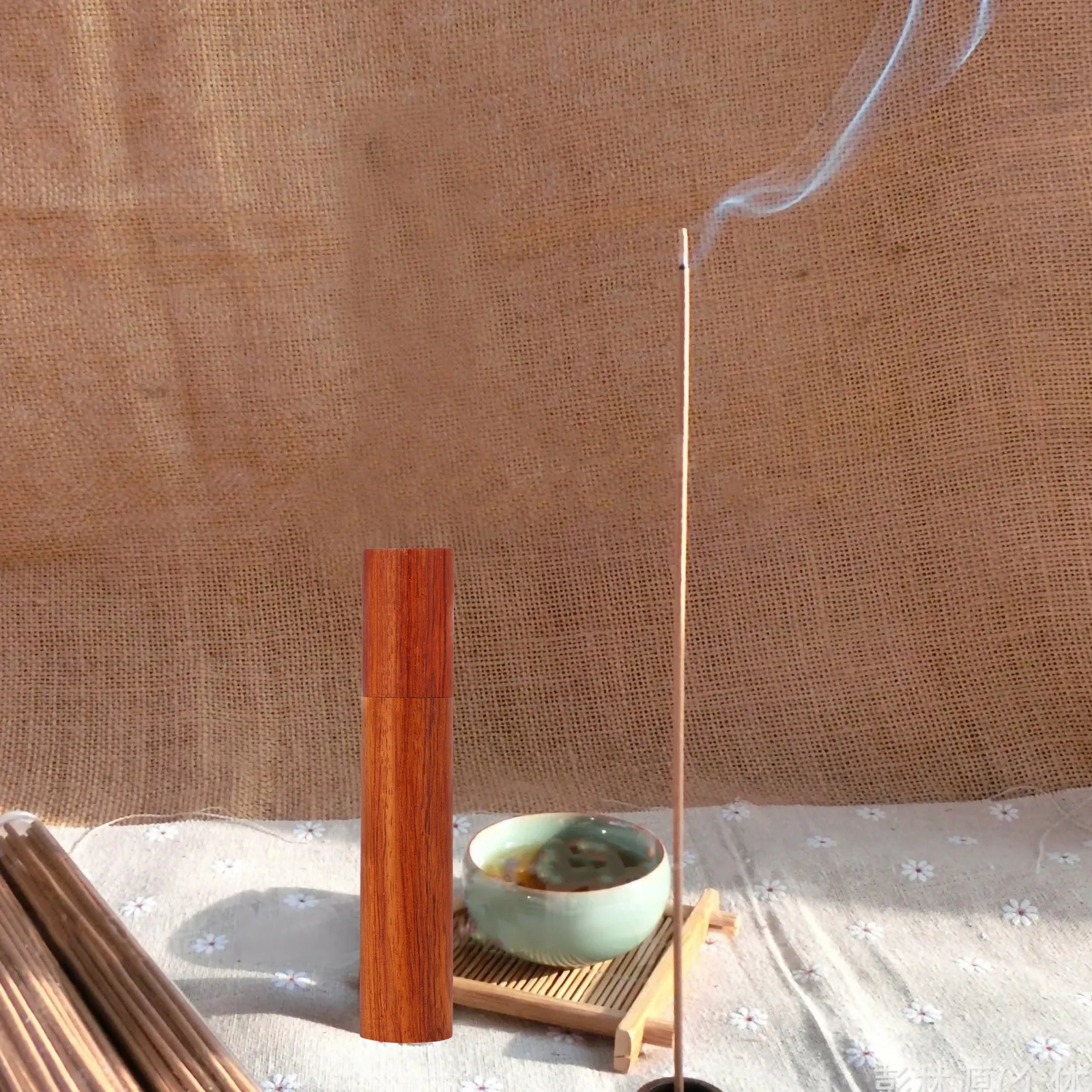 

2pcs Wooden Incense Tube Natural Storage Holder For Stick Decor Sealing Cover Portable Incense Stick