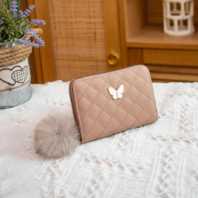 Women's Cute Wallet Butterfly Print PU Leather Card Holder Female Girl's Coin Purse Pouch Women Zipper Short Wallet
