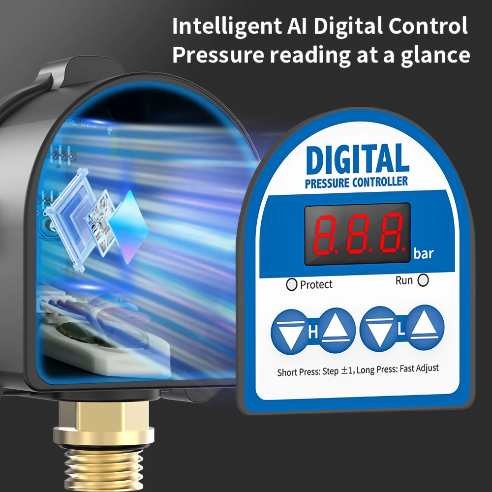 Digital LED Display Pressure Control Switch for Water Pump G1/4'' G3/8'' Electronic Controller Sensor