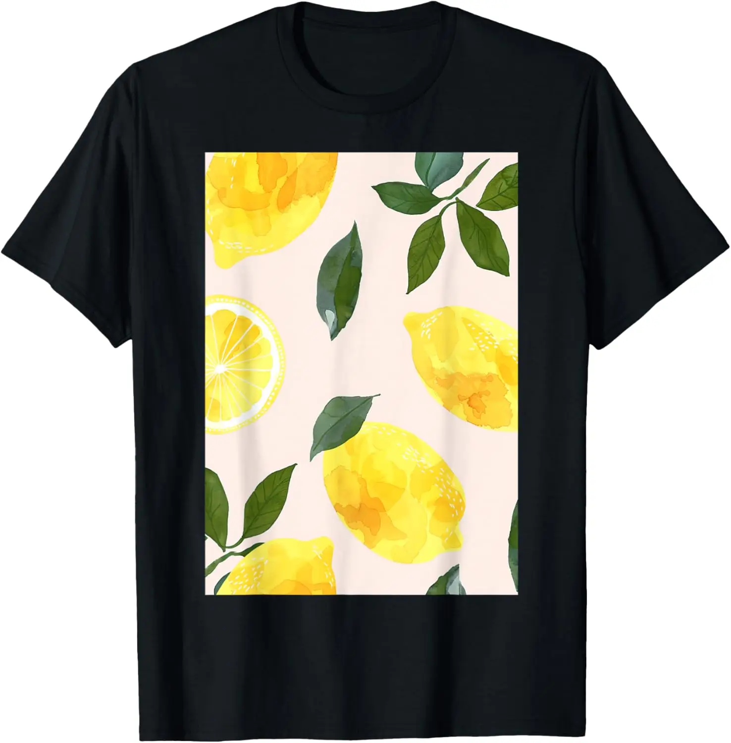 Футболка с винтажным рисунком и акварелью с лимонными фруктами