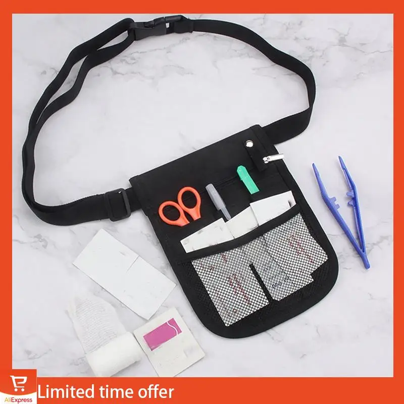 

Fresh Waist Bag Tool Bag Work Apron Bag Waist Contains Belt Waist Bag Thin Waterproof Multifunctional Pocket (Black)