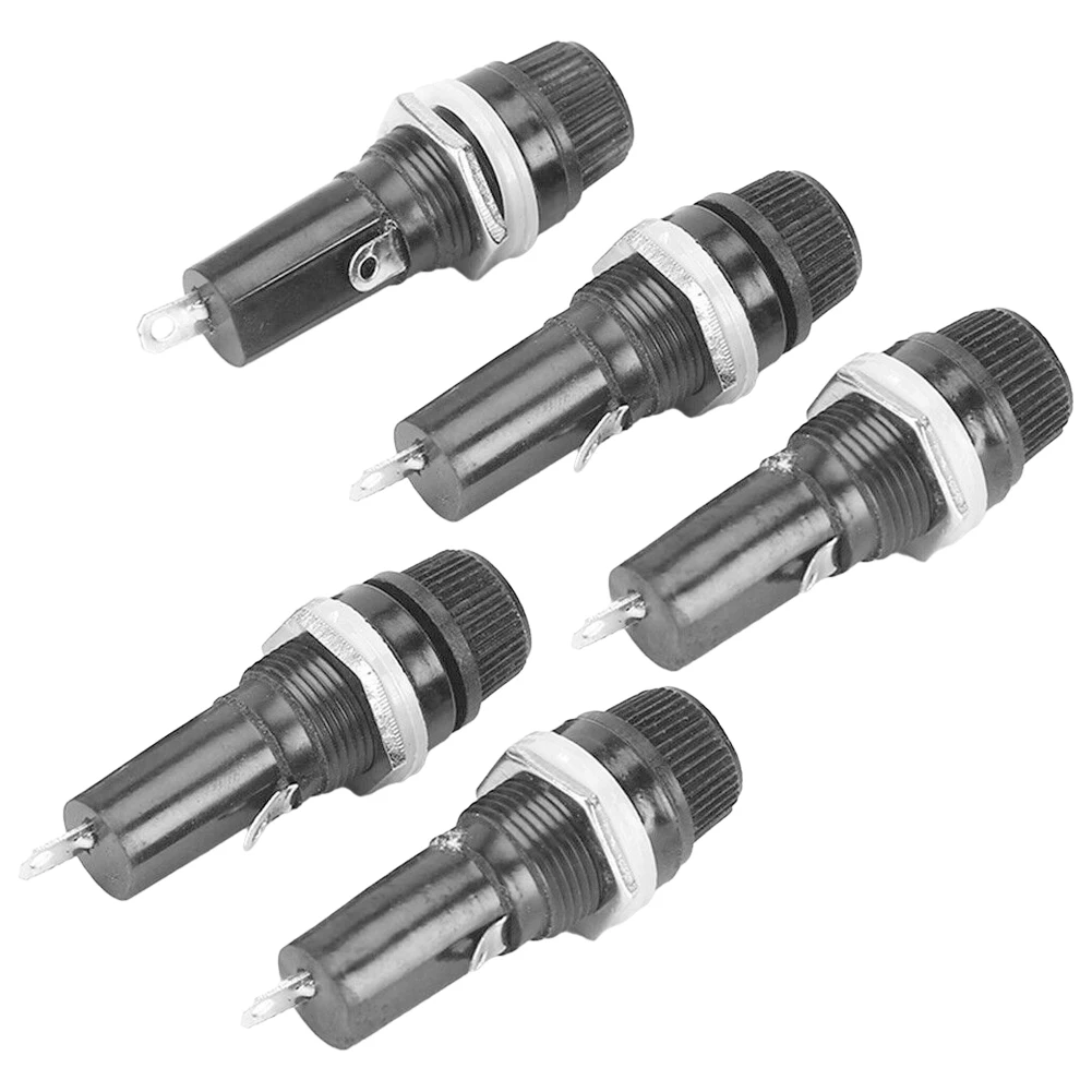 5PCS Panel Mount Fuse Holder Kit for 6x30mm Glass Fuses 10 Amp 250V AC with Secure Solder Connection and Cap Release Mechanism