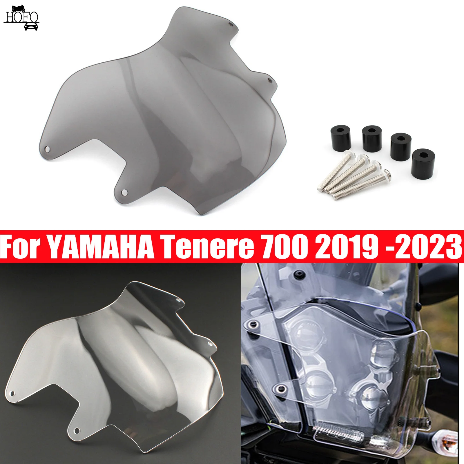 

Headlight Protector Light Cover Protective Guard Acrylic Motorcycle Accessories For YAMAHA Tenere 700 2019 -2023 2020 2021 2022