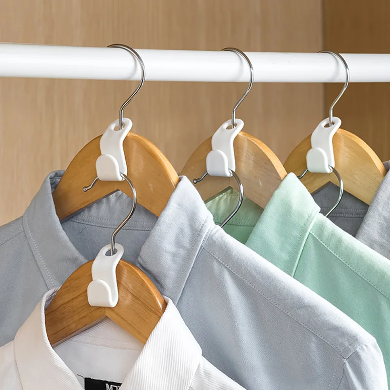 5pcs Space Saving Mini Clothes Hanger for Closet Connector Hooks Cascading Plastic Wardrobe Coat Organizer Rack Holder