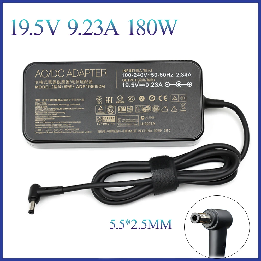 

180W 19.5V 9.23A 5.5*2.5MM Laptop Adapter for Asus ROG G75 G75VW GL502VTGL502V G75VX GL502 G750JMN Gaming Charger Power Supply