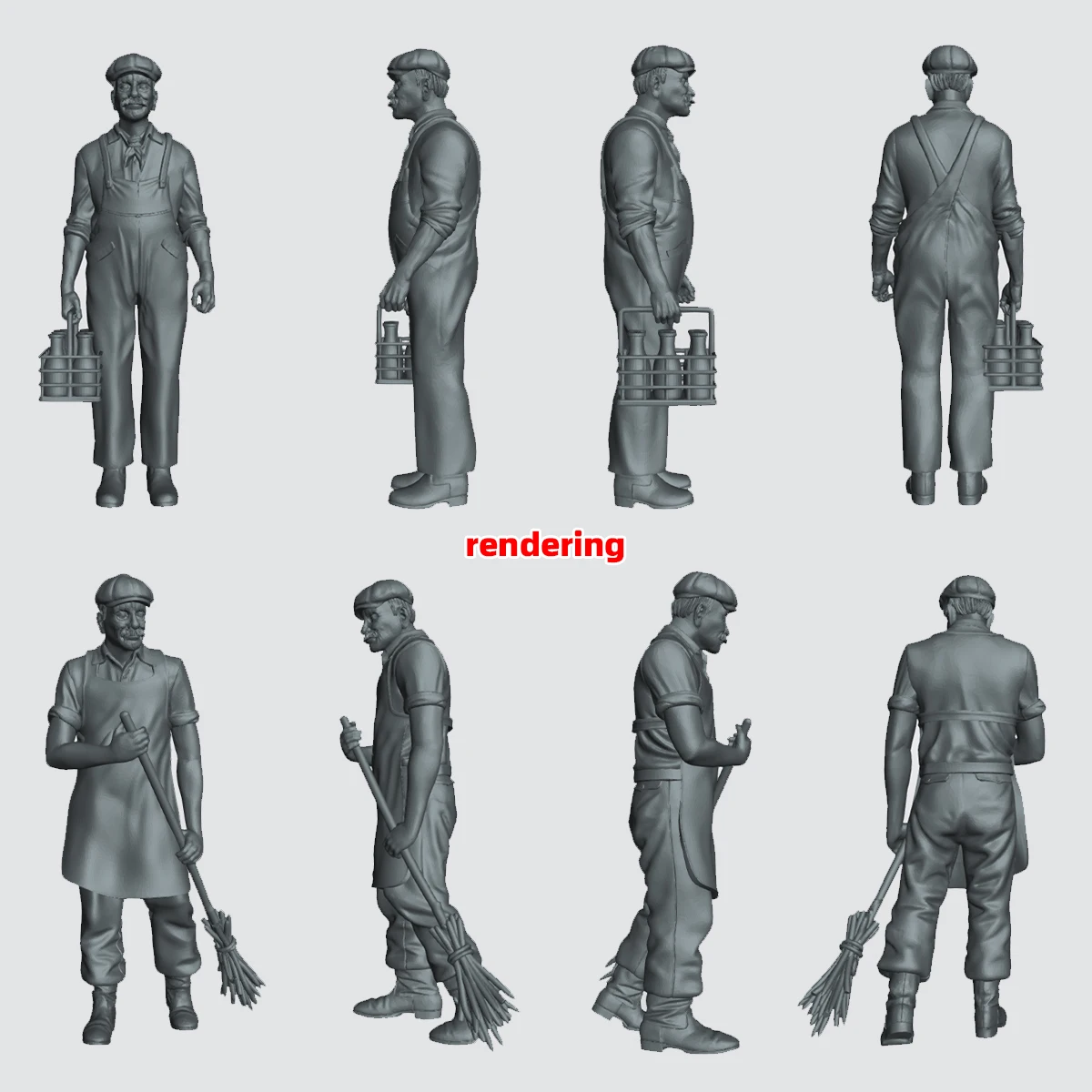 Stadtbewohner Zivilisten Mann Harzfiguren 3D für Szenen-Dioramen HO-Maßstab Modelle von Eisenbahnfahrzeugen Auto 1/35/43/48/64/72/87 – Detail 7