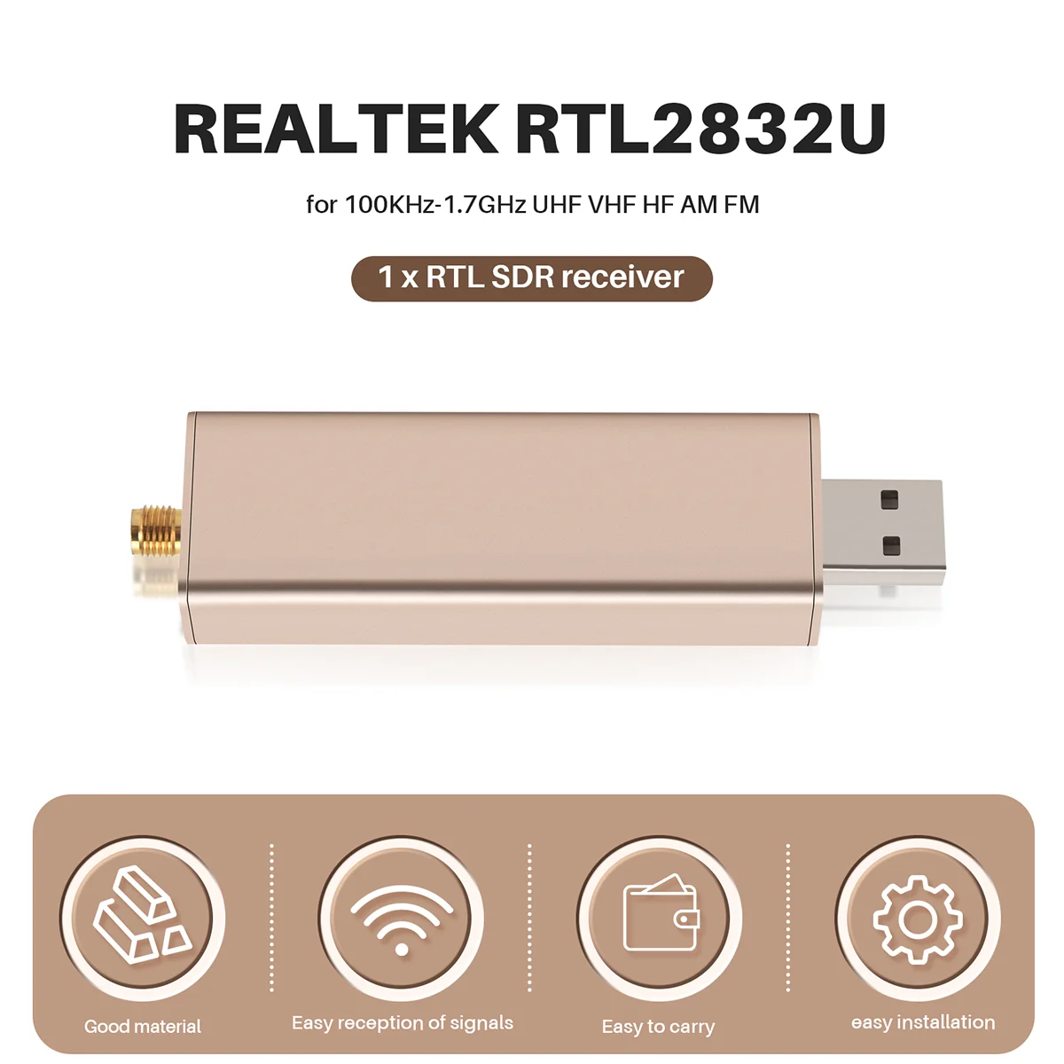 Y59ASDR Receiver V3 Pro Rtl2832 Rtl2832U R820T2 SDR RTL for 100KHz-1.7GHz UHF VHF HF AM FM