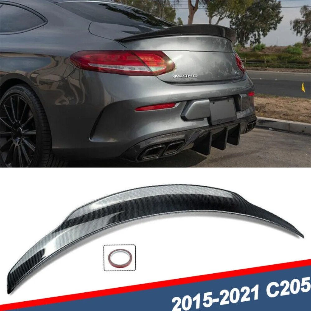 

Carbon Style Rear Spoiler Trunk Wing For 2015-2021 Mercedes C205 C43 C63 AMG Coupe United States