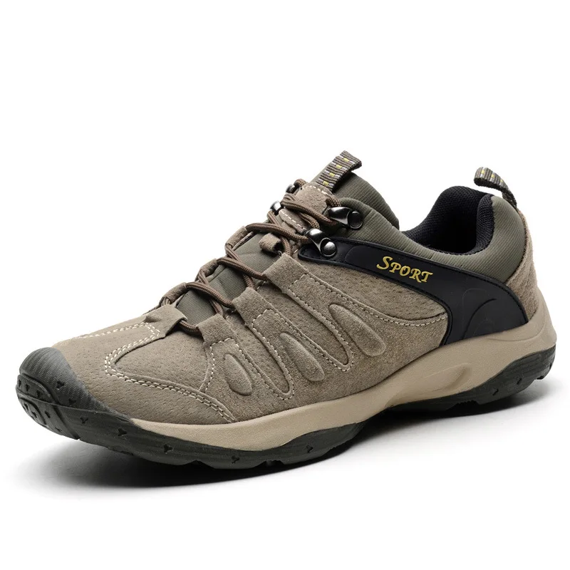 Men's Hiking Boots: Breathable Summer Outdoor Hiking Shoes; Genuine Leather Casual Shoes for Spring and Fall;Travel Shoes
