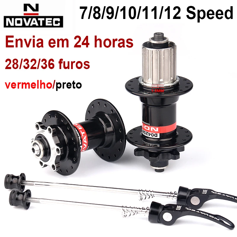 Novatec hub d041sb d042sb mountain bike disco cartão de freio 28/32/36 buracos mtb estrada bicicleta rolamento 36 h cubos 8/9/10/11/12 velocidade D041SB D042SB Disc Card Brake MTB Mountain Bike Hub Bearing Front/Rear