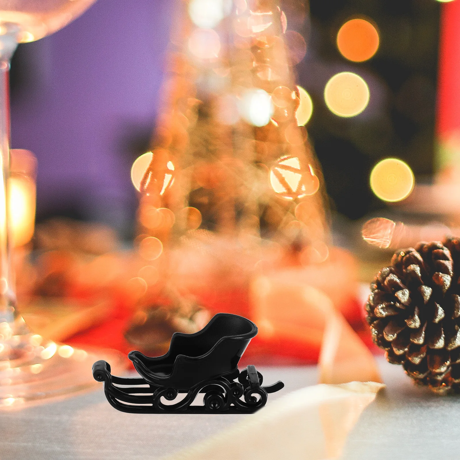 

10 Pcs Mini Sleigh Sled Christmas Decoration Santa Dollhouse Ornament Setting Props