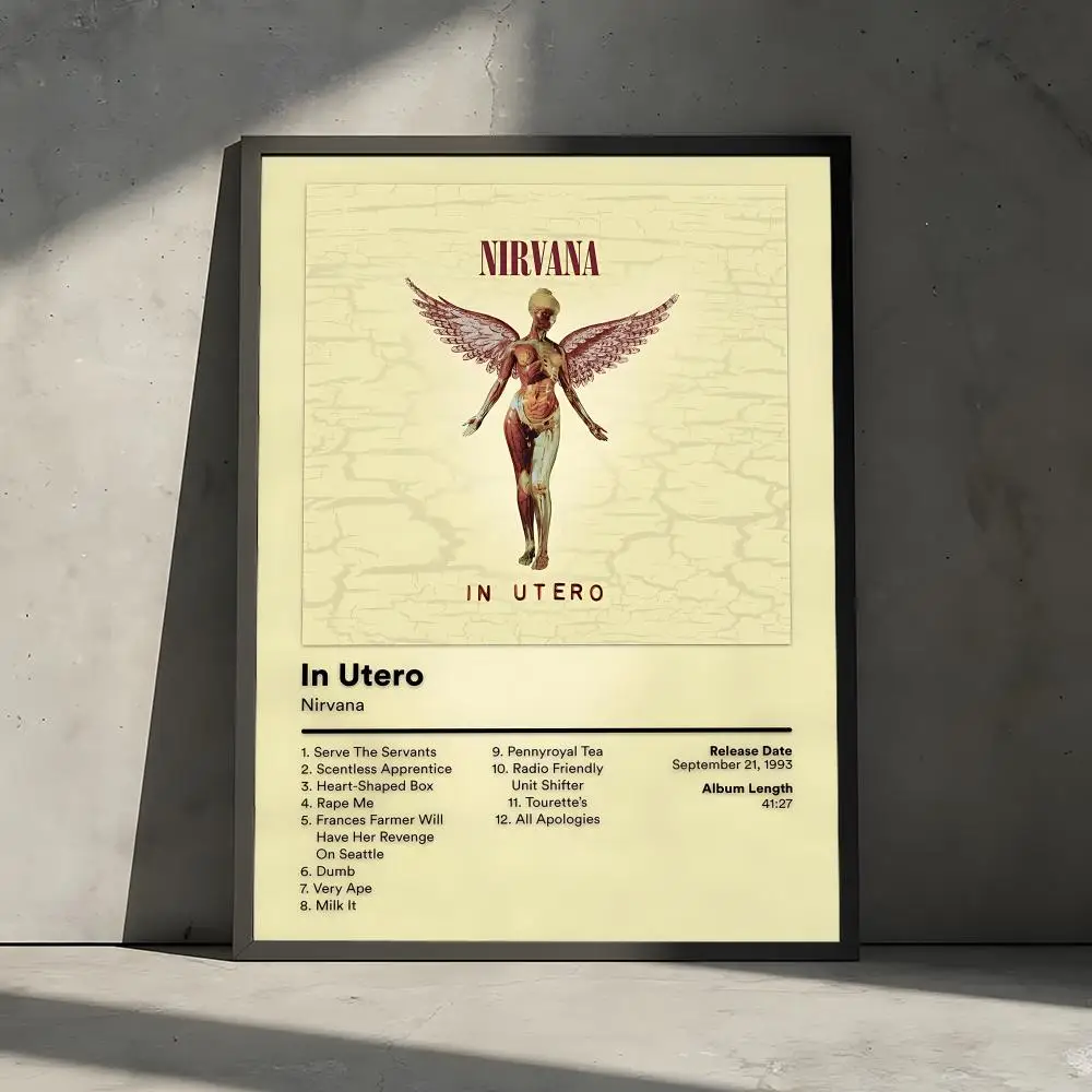 N-Nirvana Rapper-Album-Poster für Zuhause, Wohnzimmer, Schlafzimmer, Bar, Flur, klebriger Wanddruck, wasserfest, ästhetische Dekoration – Detail 6