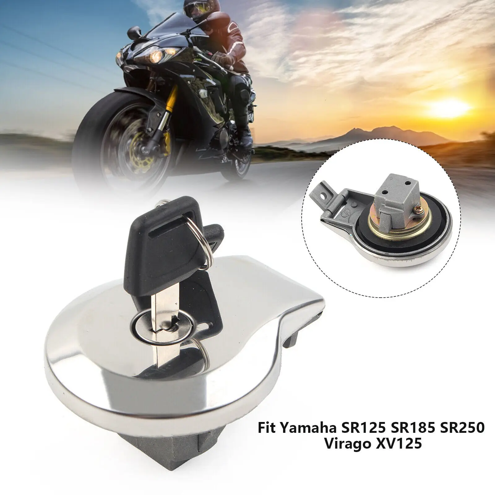 Fuel Gas Tank Cap Cover Lock Key Fit For Yamaha Virago XV125/250 XV535/750/1100