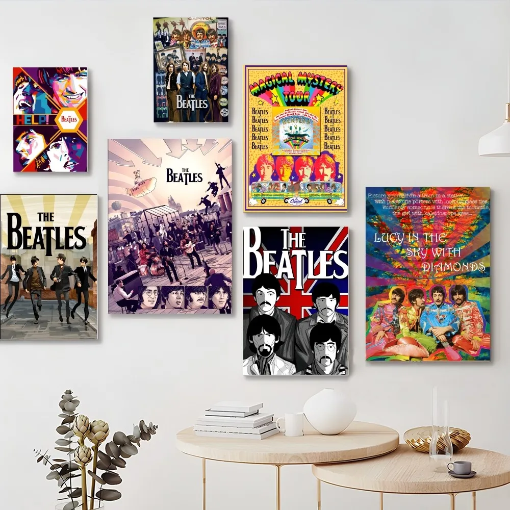 Cartoon Y Yellow Submarine T The Beatles Classic Vintage Posters Decoracion Painting Wall Art  Kraft Paper Kawaii Room Decor