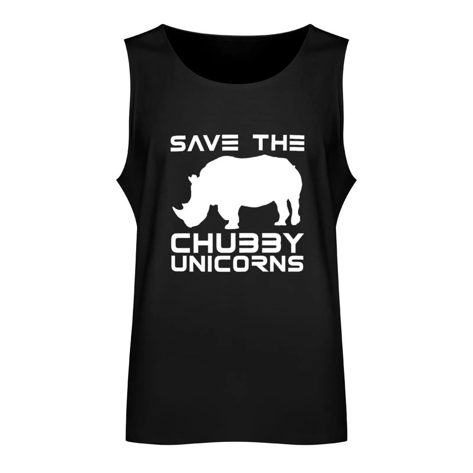 Save the chubby unicorn, unicorn rhino zoo safari animals animal welfare nature Tank Top gym t shirt men sleeveless man shirts