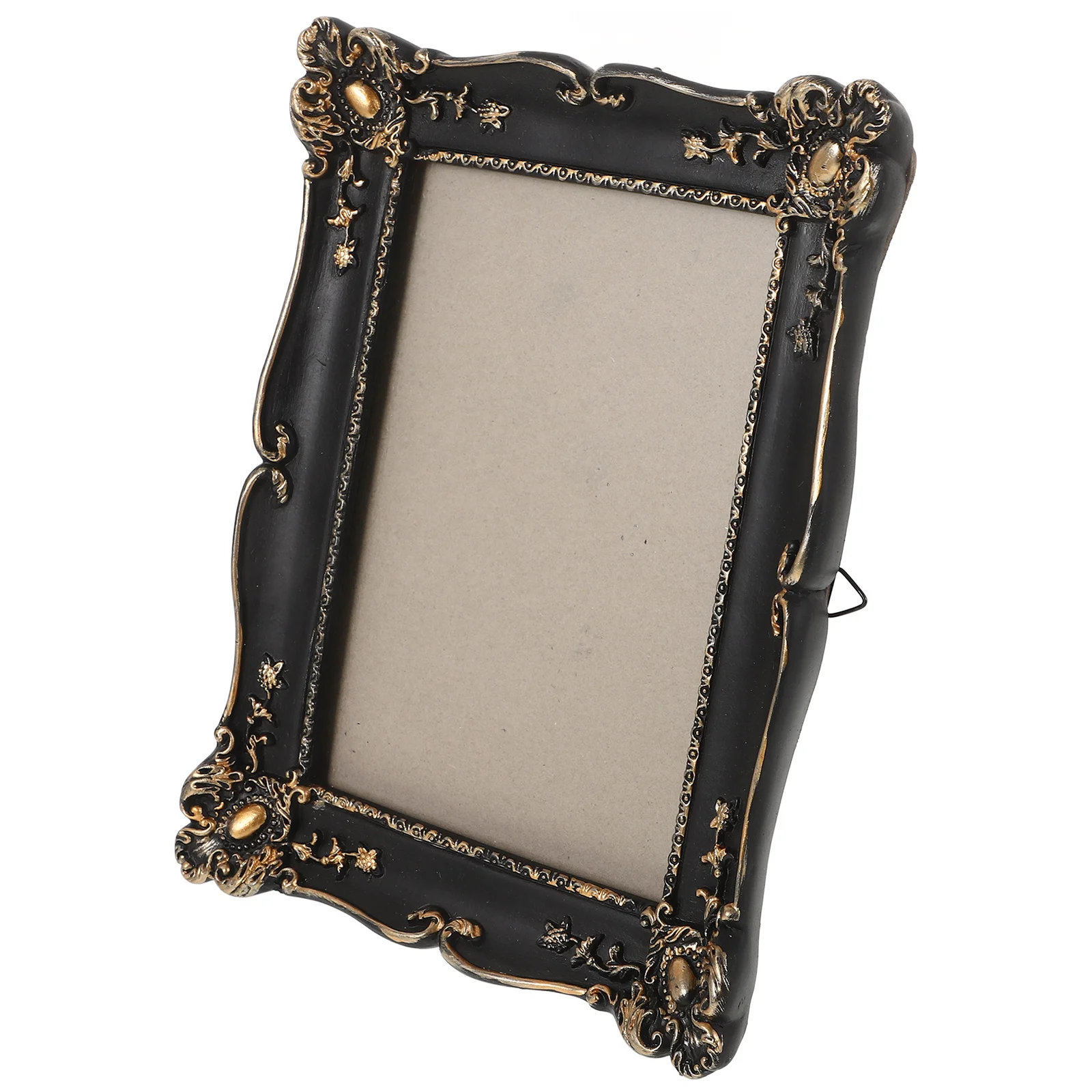 

Black Embossed Vintage Photo Frame Retro Resin Decorative Desktop Picture Holder European Style Bedroom Display Frame