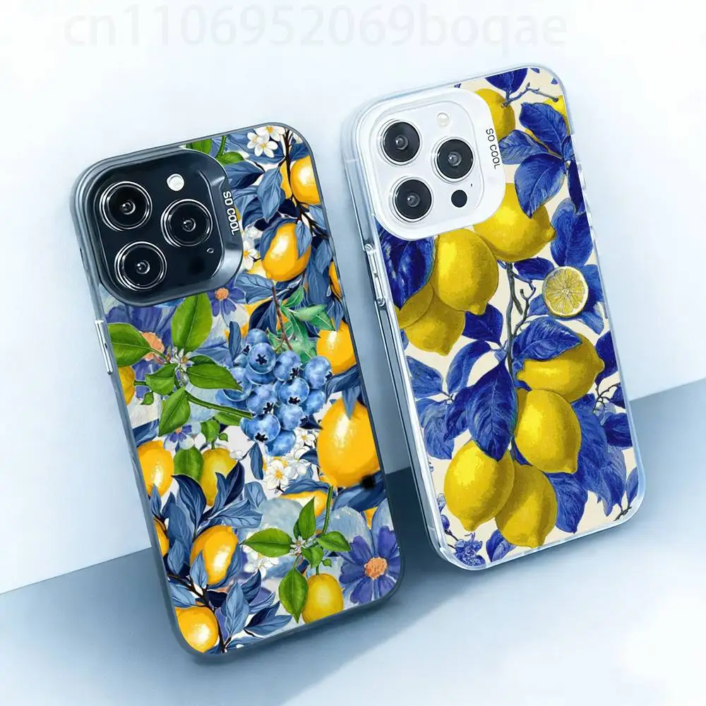 

Summer Lemon Case for iPhone17 16 15 14 13 12 11 Pro Max Plus Air 16E X XR XS Max Hard Shockproof Bumper Cover
