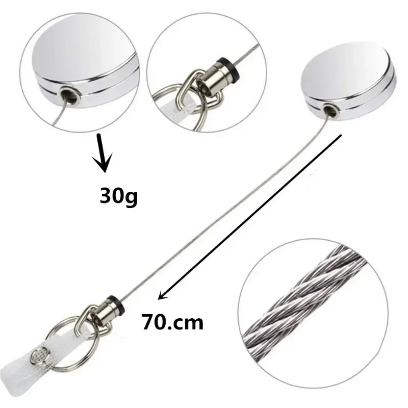1-3pc Card Sets Belt Key Ring Metal Retractable Pull Badge Reel ID Lanyard Name Tag Card Badge Holder Reels Recoil Chain Clips
