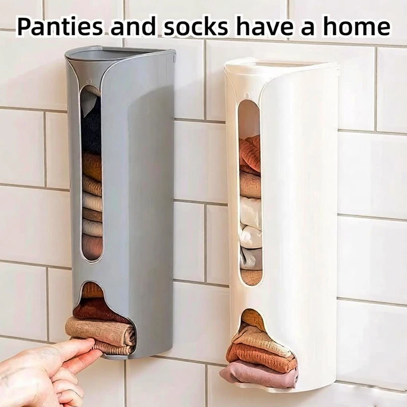 1Pc Wall Hanging Garbage Bag Kitchen Accessories Storage Box Kitchen Plastic Bag Holder Organizer Bathroom Trash Bags Dispenser