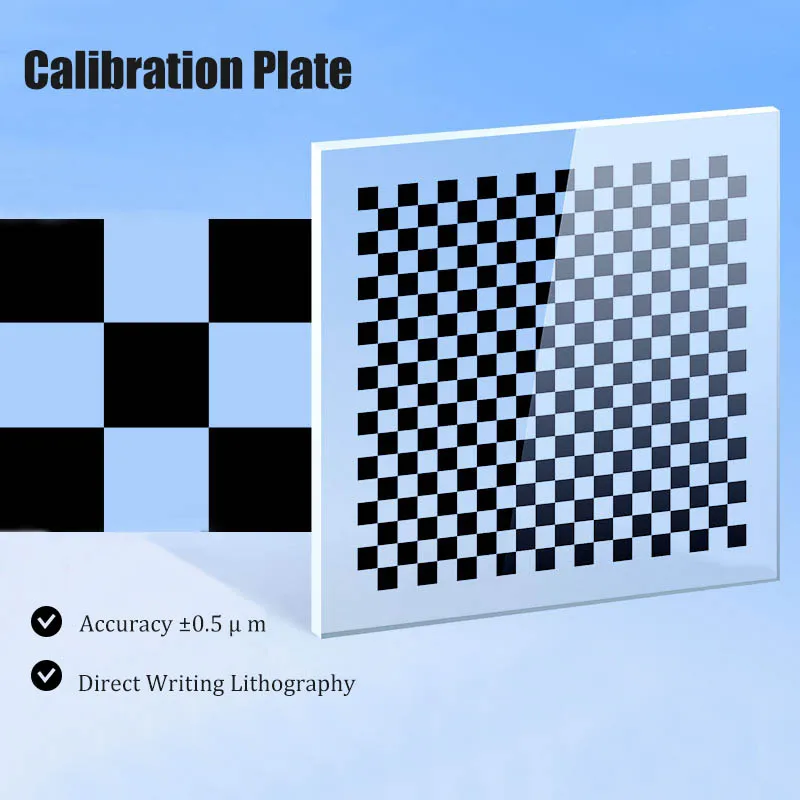 Hot Sell Q20 Machine Vision Glass Calibration Plate with 0.5um High-Precision Transparent Glass Coated with Chromium, 20x18 Grid