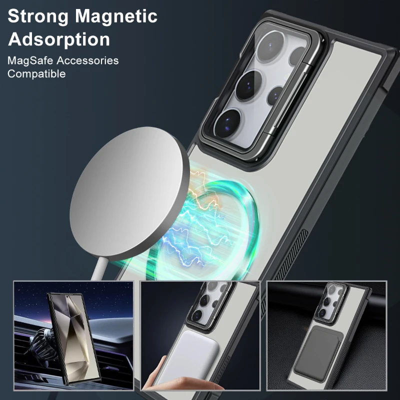 Magsafe Magnetic Wirelesss Charge Case For Samsung Galaxy S25 S24 Ultra Plus S23 S24 FE Camera Protector Holder Shell Cover view 4