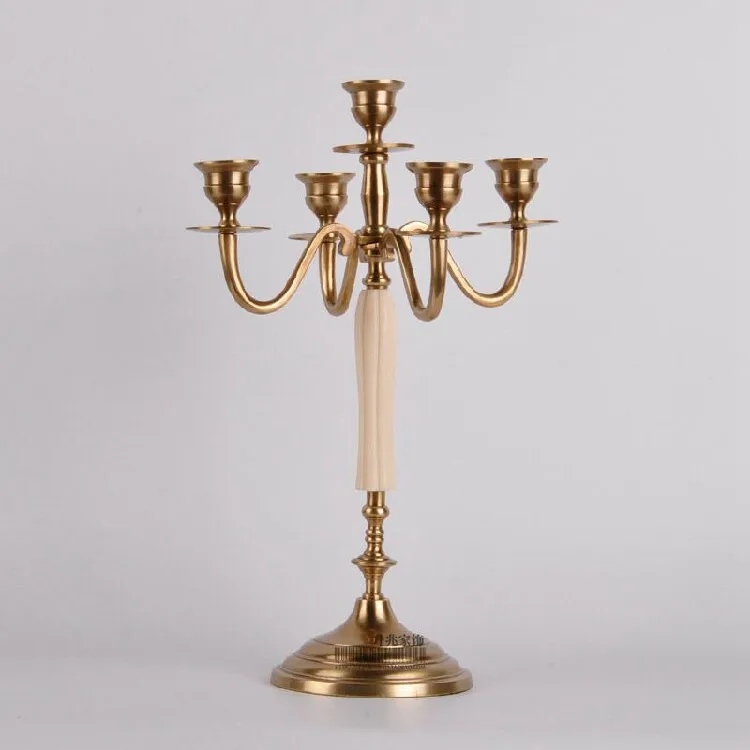 India imported retro brass American European light luxury fashion five-headed candlestick wedding banquet tabletop