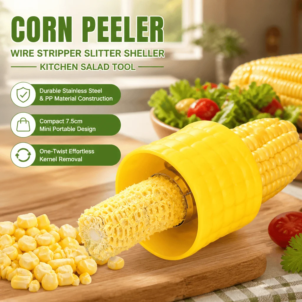 Corn Stripper Peeler Stainless Steel Kernel Remover Mini Kitchen Gadget Vegetable Cutter Salad Tool One Twist Compact Durable