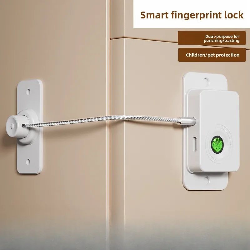 Smart Fingerprint Lock Child Protective Lock Doors and Windows Drawers Refrigerator Glass Door Pet Anti-turning Free Punching