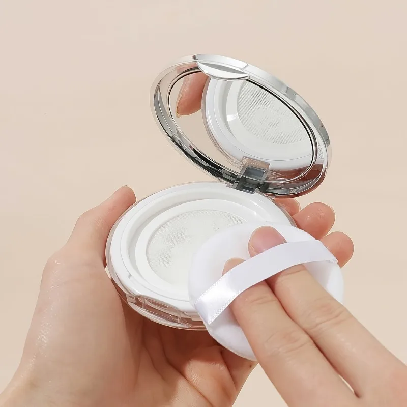 Mini Travel Compact Makeup Container, 0.18oz Small Powder Container With Flip Lid, Non-Spill And Leak-Proof