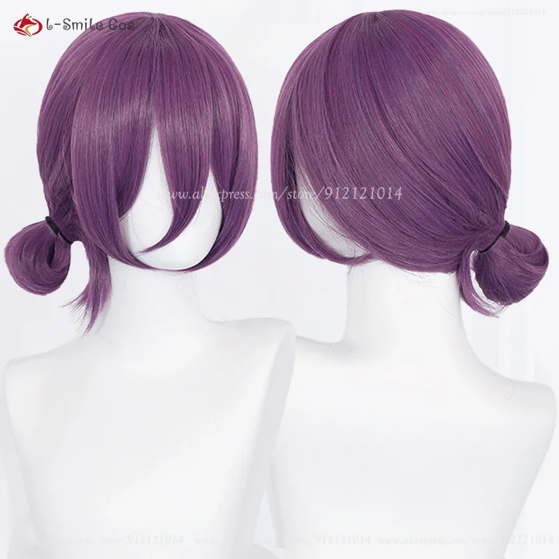 Anime Reze Cosplay Wig 45cm Purple Wig With Choker Anime Cosplay Costume Women Reze Wigs Heat Resistant Synthetic Hair