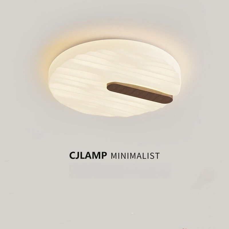 Mid-Century Water Ripple Texture Ceiling Light, Eye-friendly LED Japandi Ceiling Lamp for Bedroom Living Room Balcony Corridor