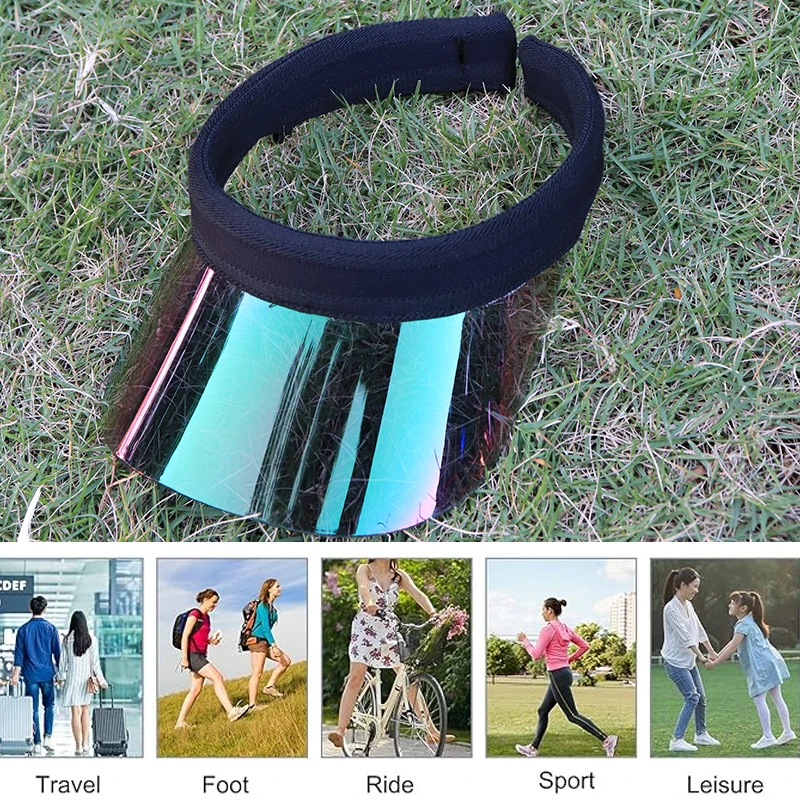 UV 400 Colors Gloss Empty Top Ladies Male Golf Cap Sun Visors for Yoga Travel Tennis Hiking Driving Visor Clear Leisure Sunblock