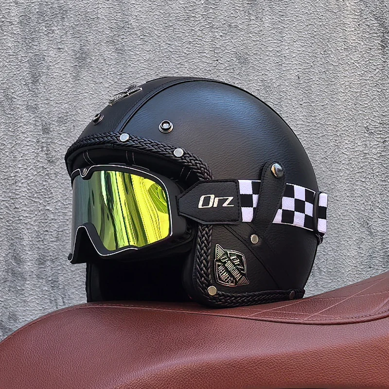 

Винтажный полуоткрытый мотоциклетный шлем 3/4 шлем всесезонный Cruiser Ride Advunture мужские и женские круизные защитные очки