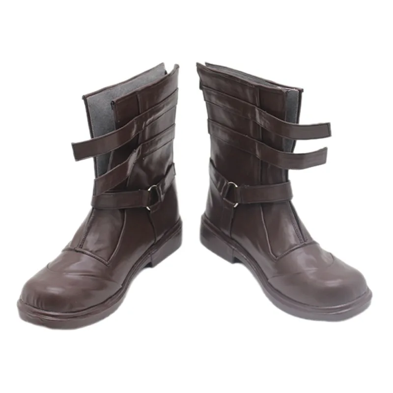 강철의 연금술사 에드워드 엘릭 코스프레 신발 애니메이션 액세서리 코스프레 소품 할로윈 카니발 부츠 PU 신발 맞춤 제작