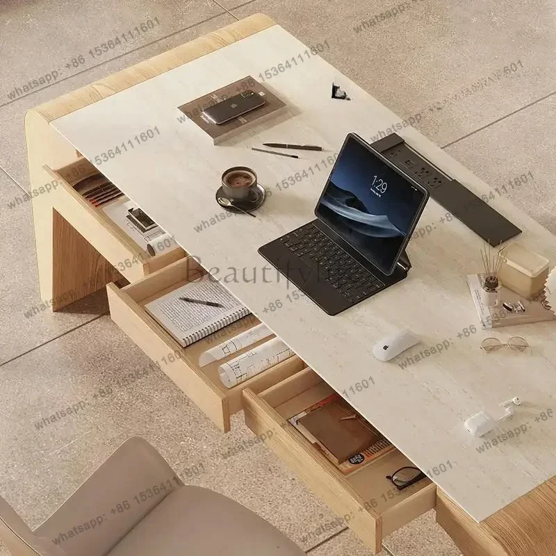 Modern Slate Desk Advanced Computer Study Table And Chair Log Wind Home Study Desk