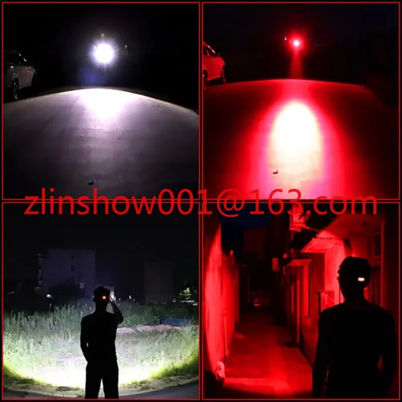 2 in 1 Dual LED Red+White Light Zoom Headlamp for Aviation Astronomy Head Light