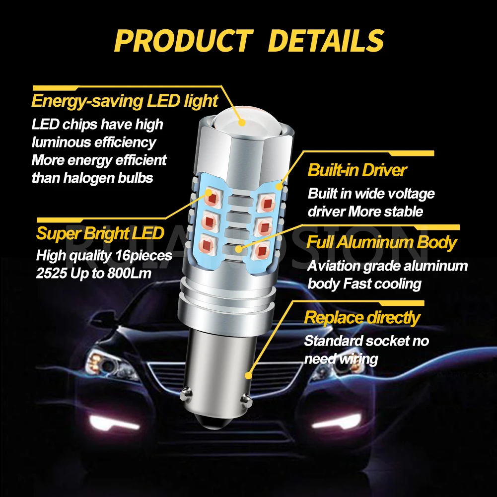 RUIANDSION BAY9S LED H21W 64136 LED Bulb Rear Position Light Red CANBUS Error Free No Hyper Flash for BMW Z4 E85 E86 2006