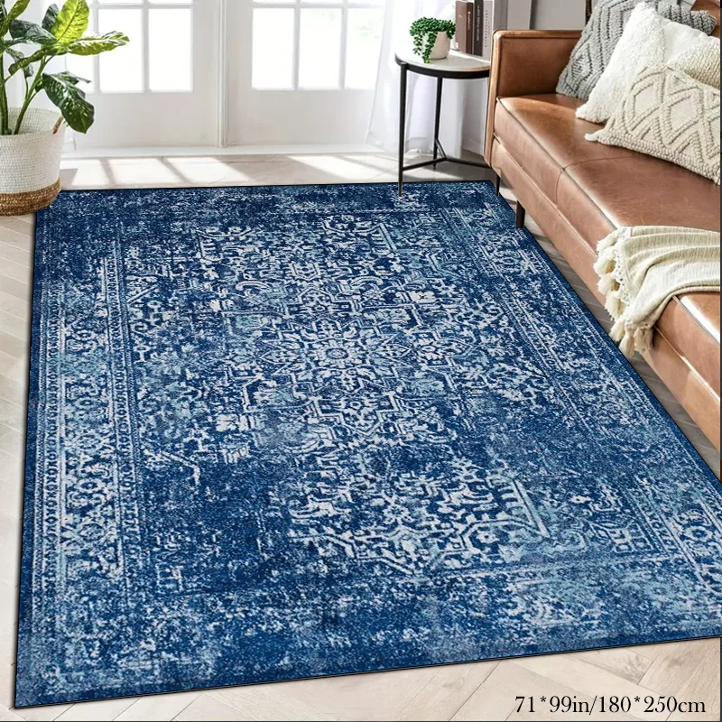Crystal Velvet + Dot Embossed Bottom + 700G 1pc Chinese High-end Art Pattern Mat, Christmas Decoration, Living Room Area Mat, Su